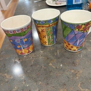 Sango Multicolor Patterned Cups